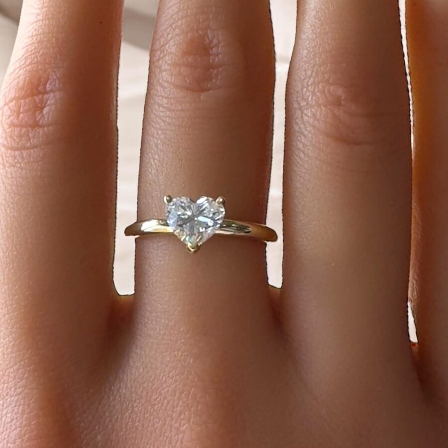 lab-grown diamond 1.10 Carat - heart Cut,engagement ring,heart solitaire ring.anniversary gift.Engagement Ring.( D Color VVS2 Clarit) - Image 2