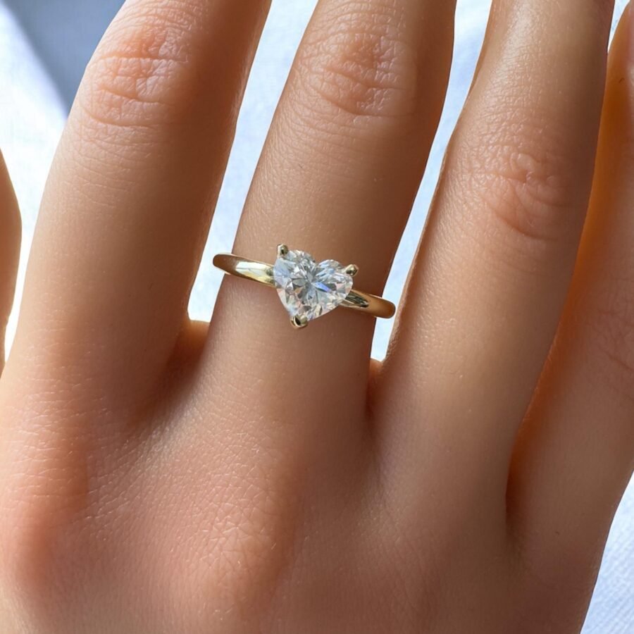 lab-grown diamond 1.10 Carat - heart Cut,engagement ring,heart solitaire ring.anniversary gift.Engagement Ring.( D Color VVS2 Clarit) - Image 7