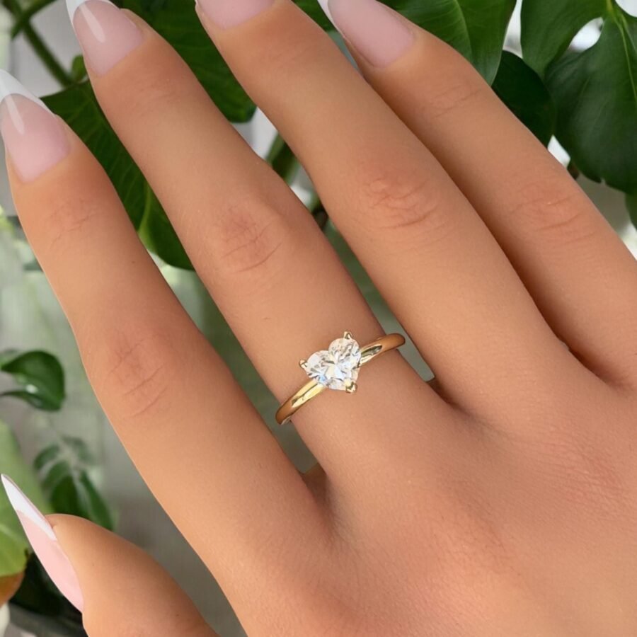 lab-grown diamond 1.10 Carat - heart Cut,engagement ring,heart solitaire ring.anniversary gift.Engagement Ring.( D Color VVS2 Clarit) - Image 9