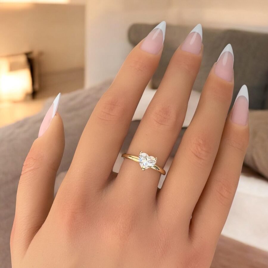 lab-grown diamond 1.10 Carat - heart Cut,engagement ring,heart solitaire ring.anniversary gift.Engagement Ring.( D Color VVS2 Clarit) - Image 6
