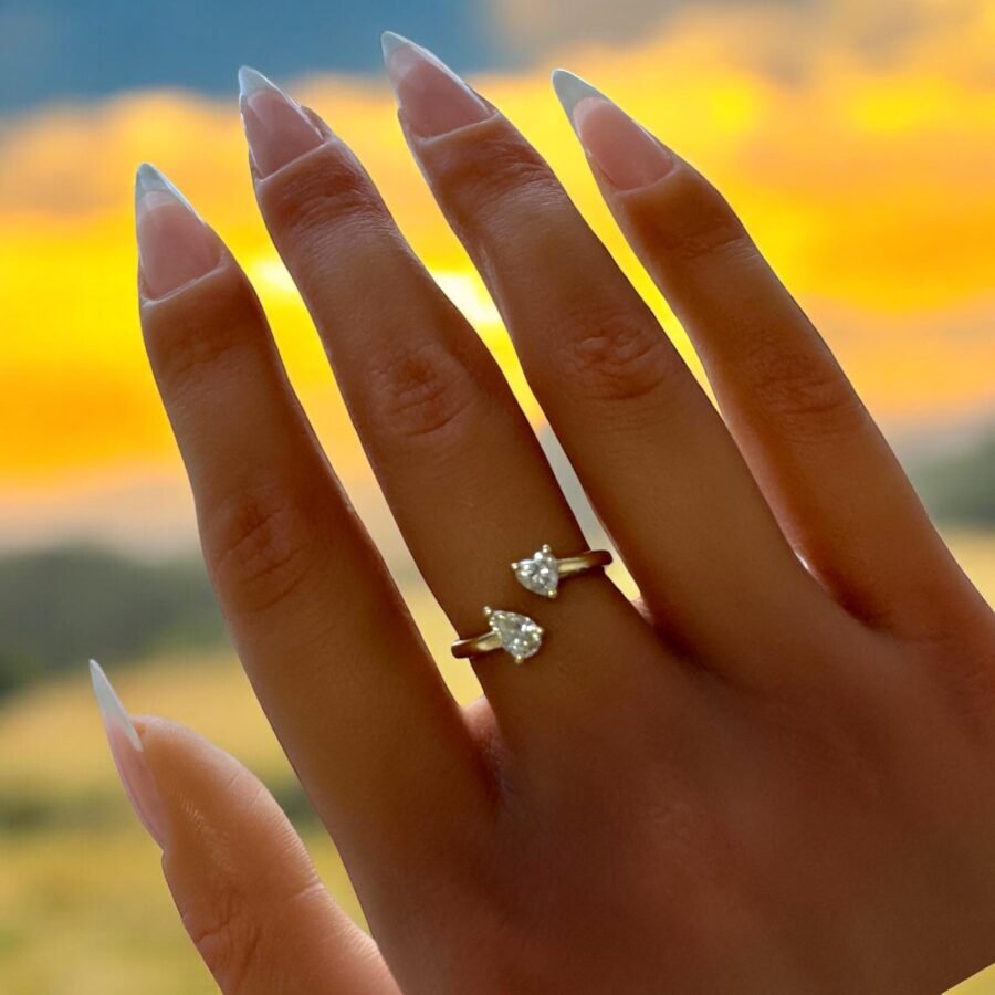 anniversary gift 0.45 Carat heart + PEAR SHAPE lab-grown diamond- heart Cut,engagement ring,Engagement Ring( D Color VVS2 Clarity) - Image 8