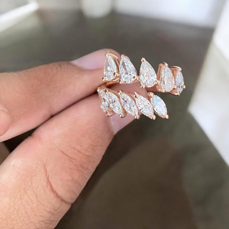 pear Marquise diamond ring.Pear Marquise cut.engagement ring (D Color VVS1 Clarity) 3.30 carat PEAR+MARQUISE  diamond ring.Marquise pear. - Image 5