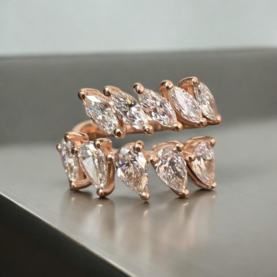 pear Marquise diamond ring.Pear Marquise cut.engagement ring (D Color VVS1 Clarity) 3.30 carat PEAR+MARQUISE  diamond ring.Marquise pear. - Image 6