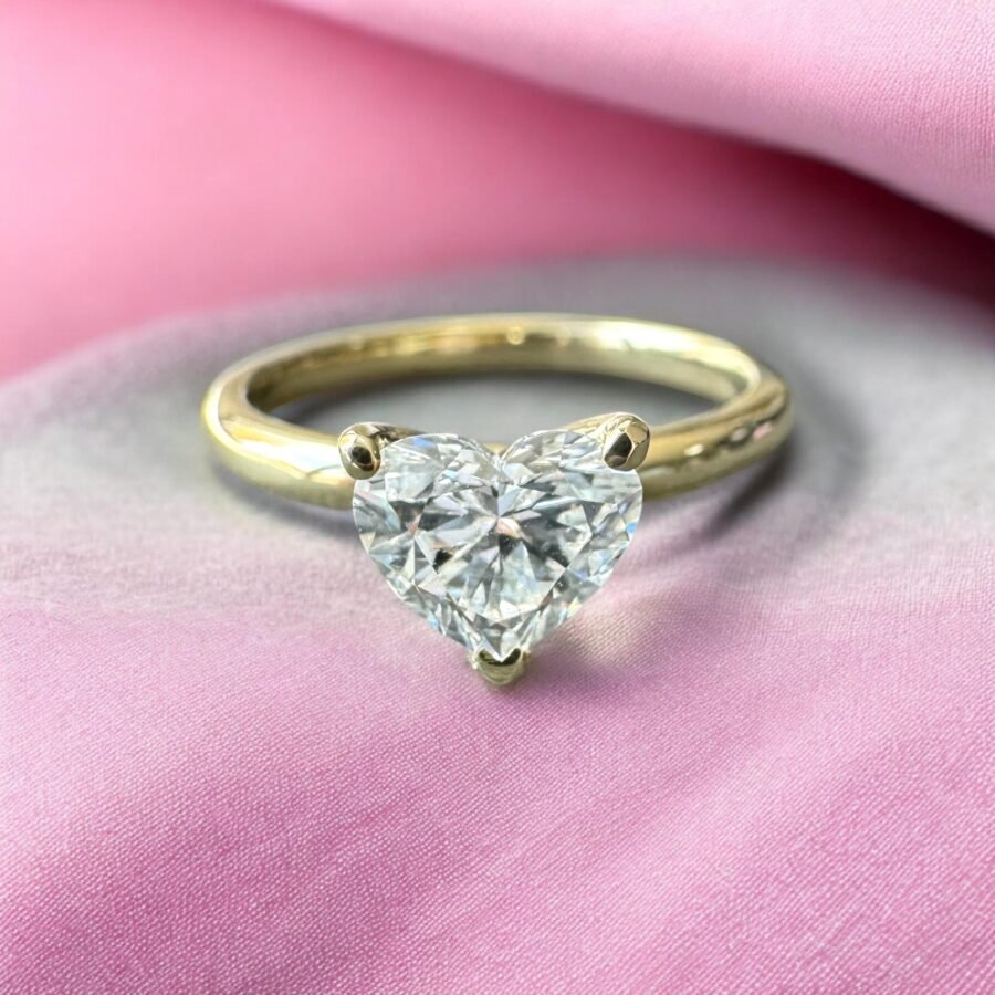 lab-grown diamond 1.10 Carat - heart Cut,engagement ring,heart solitaire ring.anniversary gift.Engagement Ring.( D Color VVS2 Clarit) - Image 3