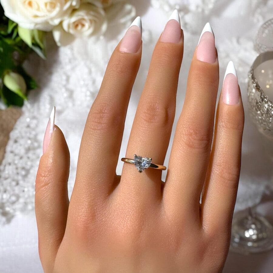 lab-grown diamond 1.10 Carat - heart Cut,engagement ring,heart solitaire ring.anniversary gift.Engagement Ring.( D Color VVS2 Clarit) - Image 10