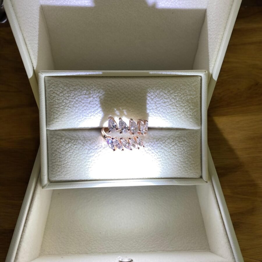 pear Marquise diamond ring.Pear Marquise cut.engagement ring (D Color VVS1 Clarity) 3.30 carat PEAR+MARQUISE  diamond ring.Marquise pear. - Image 3