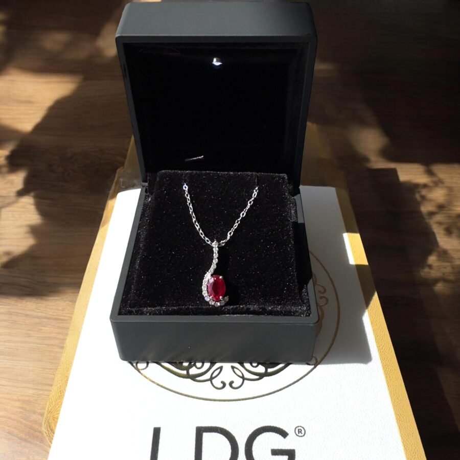 Elegant 14K Gold Ruby Necklace with Diamond Accents - July Birthstone Pendant, Luxury Red Gemstone Necklace for Women, Perfect Gift - Image 9