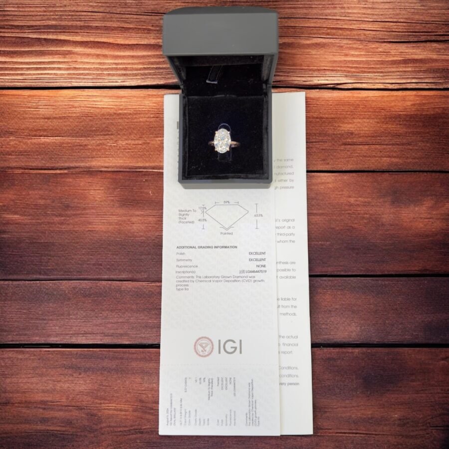 5 CARAT E VS1 IGI rose gold Oval-Cut Lab-Grown Diamond Engagement Ring in Rose Gold - Solitaire Ring,Ethical Bridal Jewelry. - Image 7
