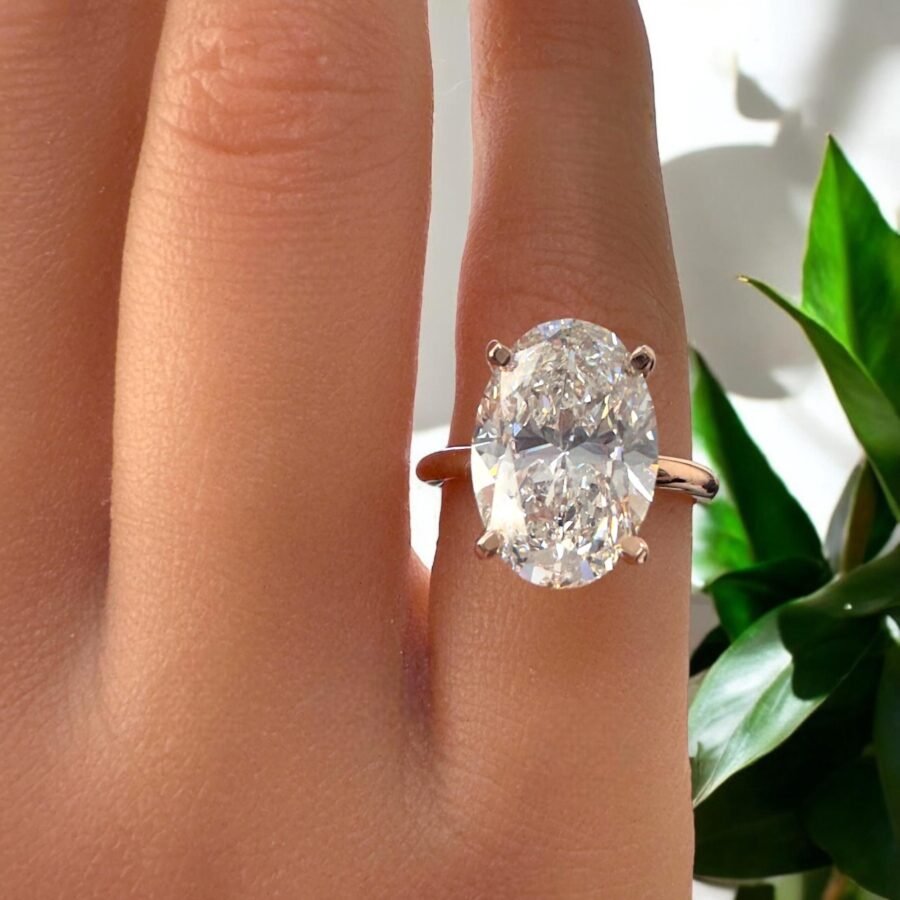 5 CARAT E VS1 IGI rose gold Oval-Cut Lab-Grown Diamond Engagement Ring in Rose Gold - Solitaire Ring,Ethical Bridal Jewelry. - Image 2