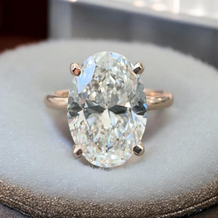 5 CARAT E VS1 IGI rose gold Oval-Cut Lab-Grown Diamond Engagement Ring in Rose Gold - Solitaire Ring,Ethical Bridal Jewelry. - Image 9