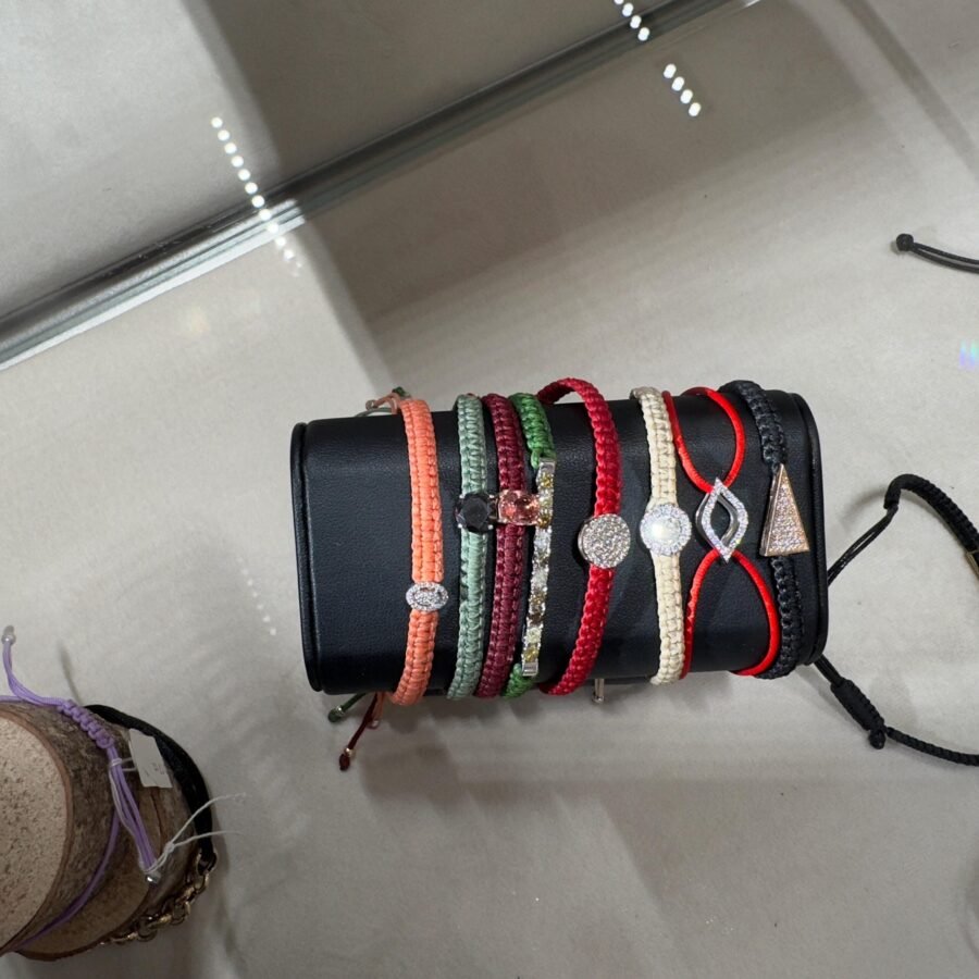 Pink Evil Eye Diamond Studded Thread Bracelet for Women  Adjustable Handmade Jewelry for Protection, Luck, and Everyday Style. - Image 6