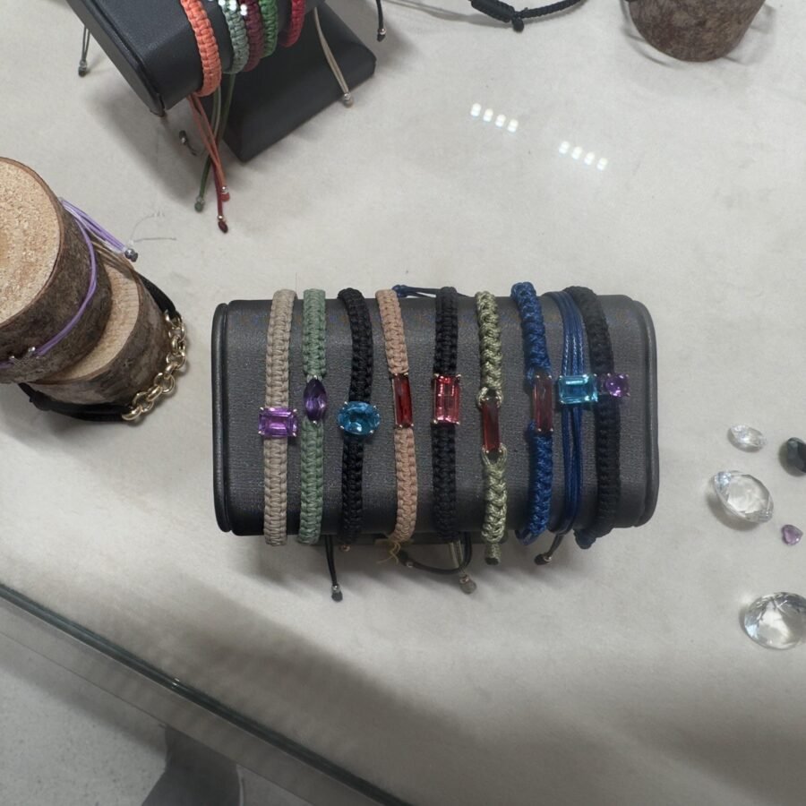 1 Carat Radian Diamond Wire Bracelet – Handcrafted Brown Thread Bracelet with Sparkling Diamond for Men and Women - Image 6