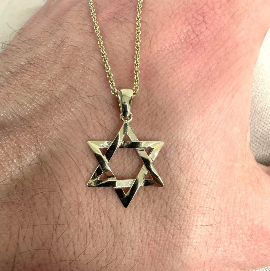 14k Solid Gold Star of David Necklace for Men Jewish Symbol Jewelry Perfect Religious Gift for Him, Elegant and Meaningful Judaica Pendant - Image 4