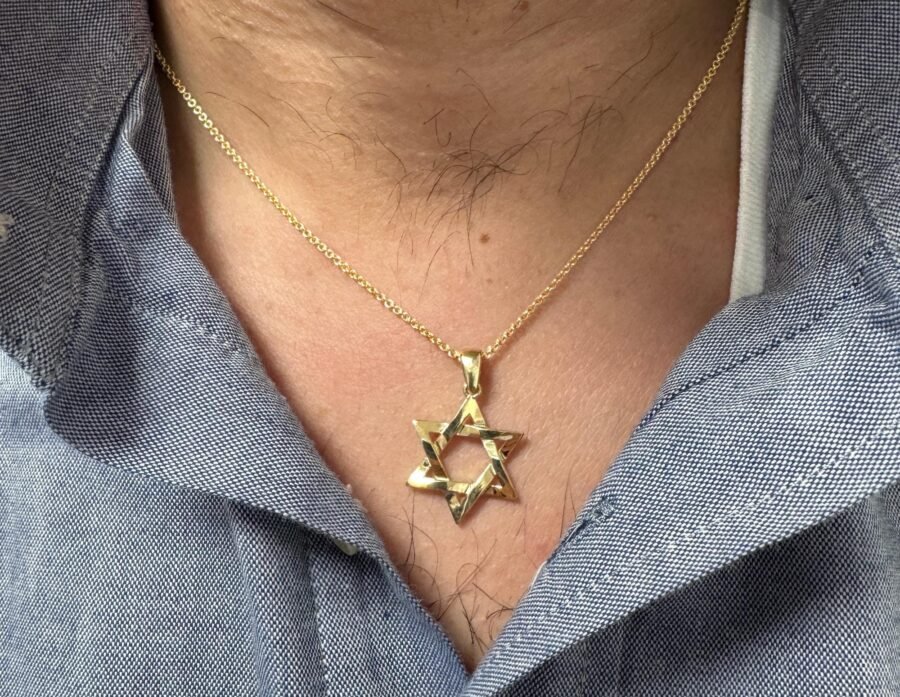 14k Solid Gold Star of David Necklace for Men Jewish Symbol Jewelry Perfect Religious Gift for Him, Elegant and Meaningful Judaica Pendant - Image 2