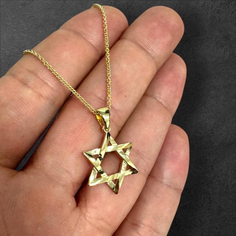 14k Solid Gold Star of David Necklace for Men Jewish Symbol Jewelry Perfect Religious Gift for Him, Elegant and Meaningful Judaica Pendant - Image 6