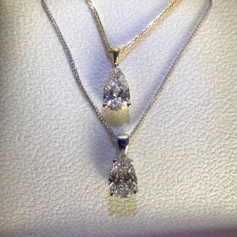 3 CARAT E VS1 IGI Pear shape Diamond pendant Necklace Pear Shaped diamond necklace (E Color VS1 Clarity) lab-grown diamond - Image 8